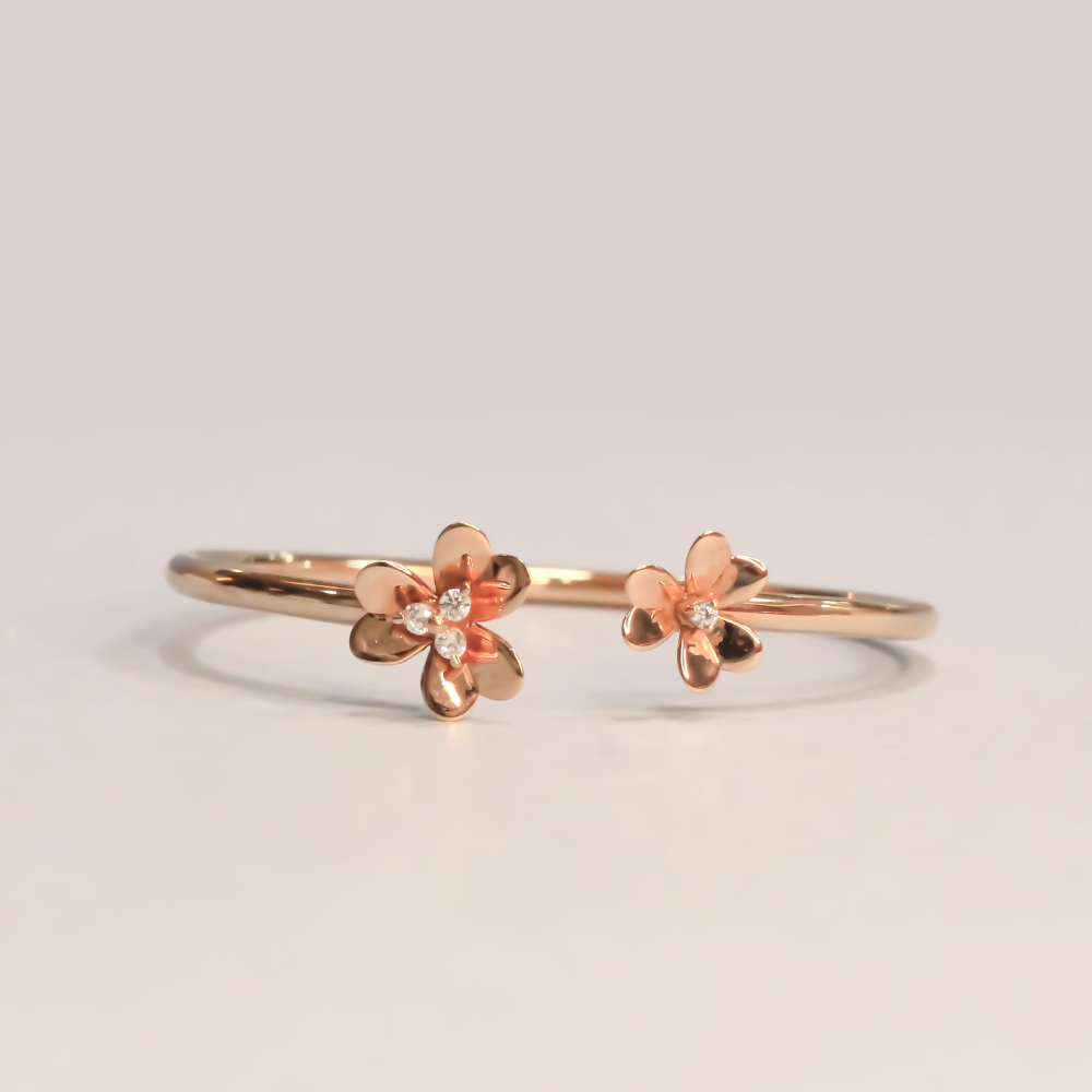 Floral Cuff  Gold Bracelet