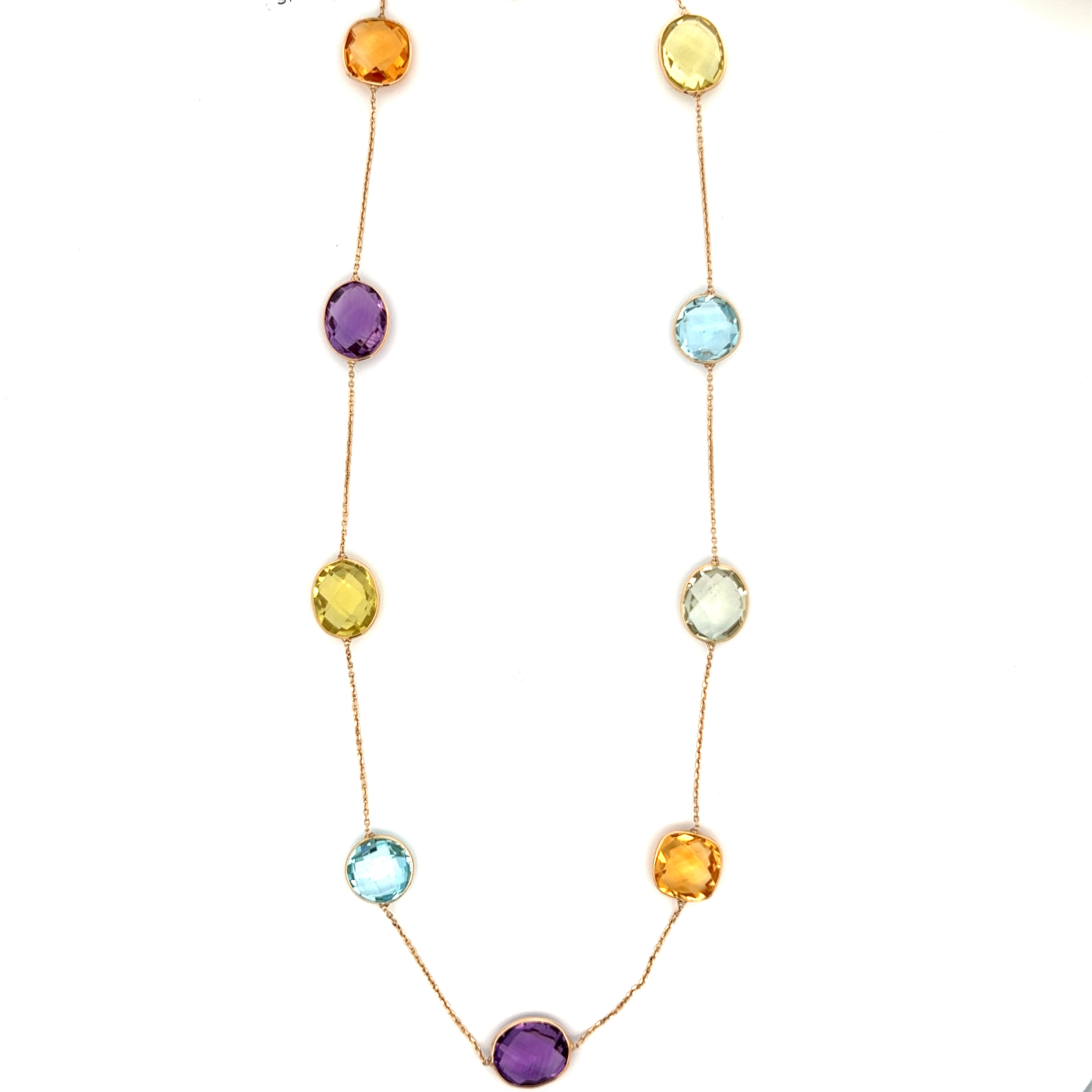 Multicolor Multi-Shape Gemstone Necklace