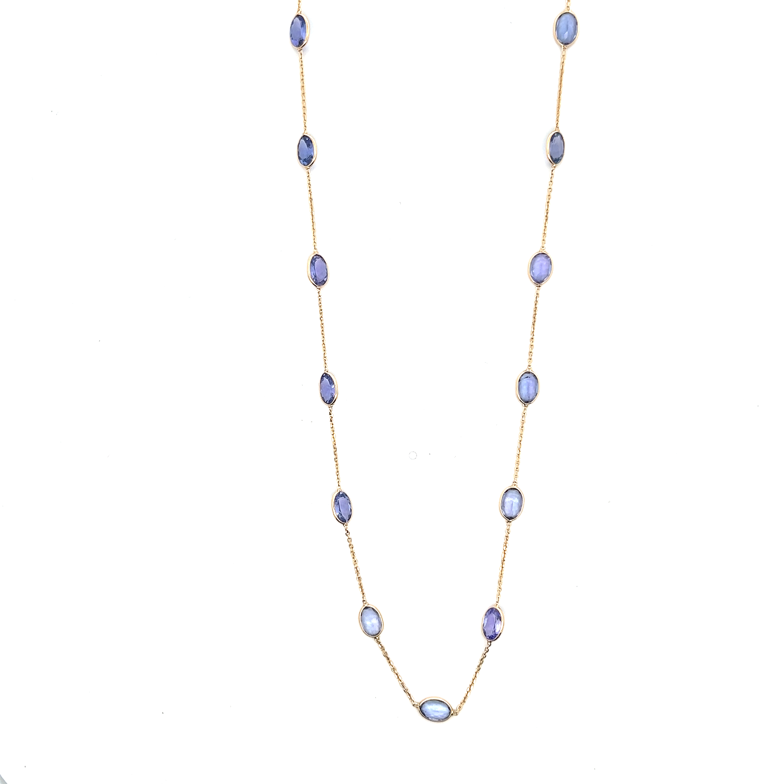 Blue Tanzanite Station Necklace