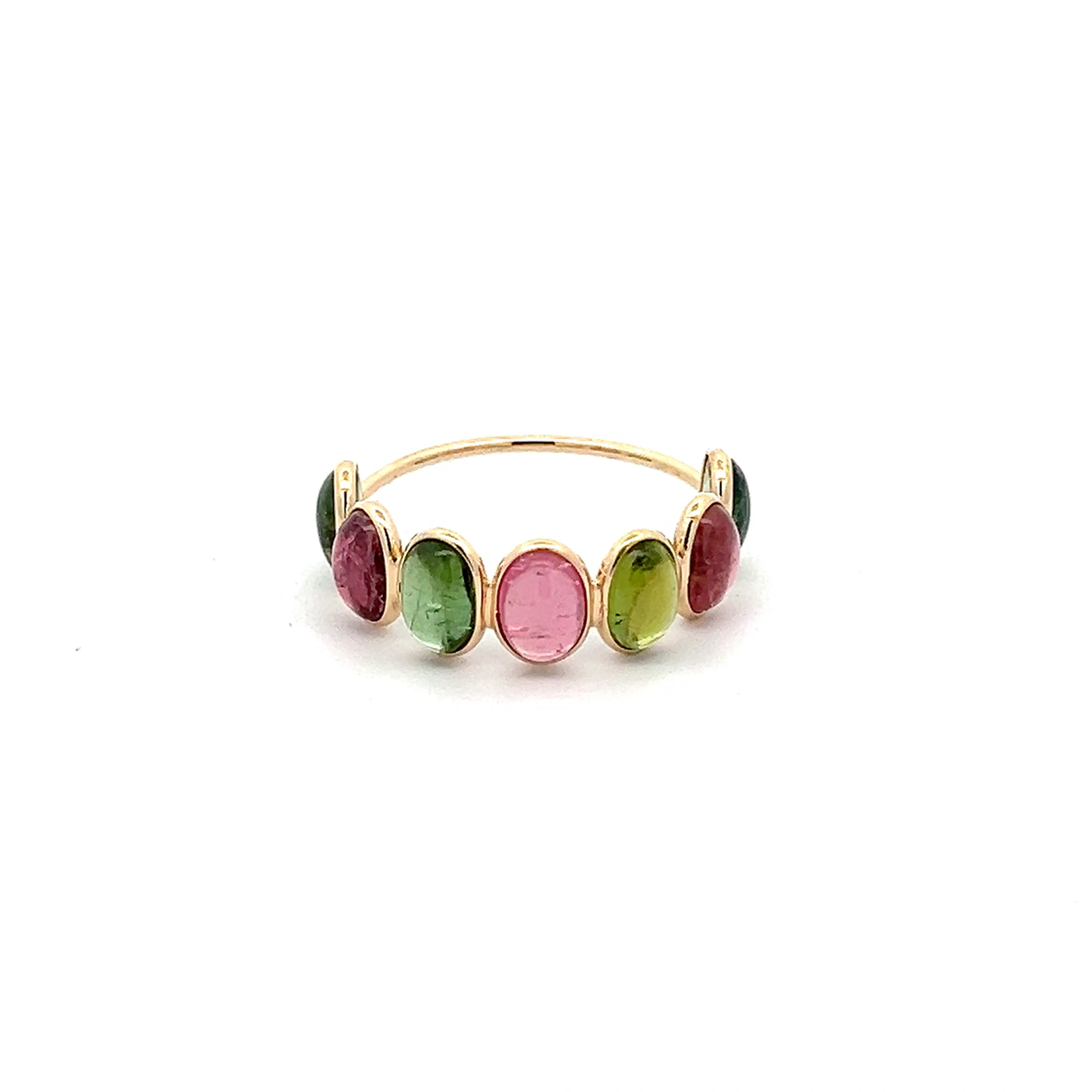 Multicolor Tourmaline Cabochon Ring