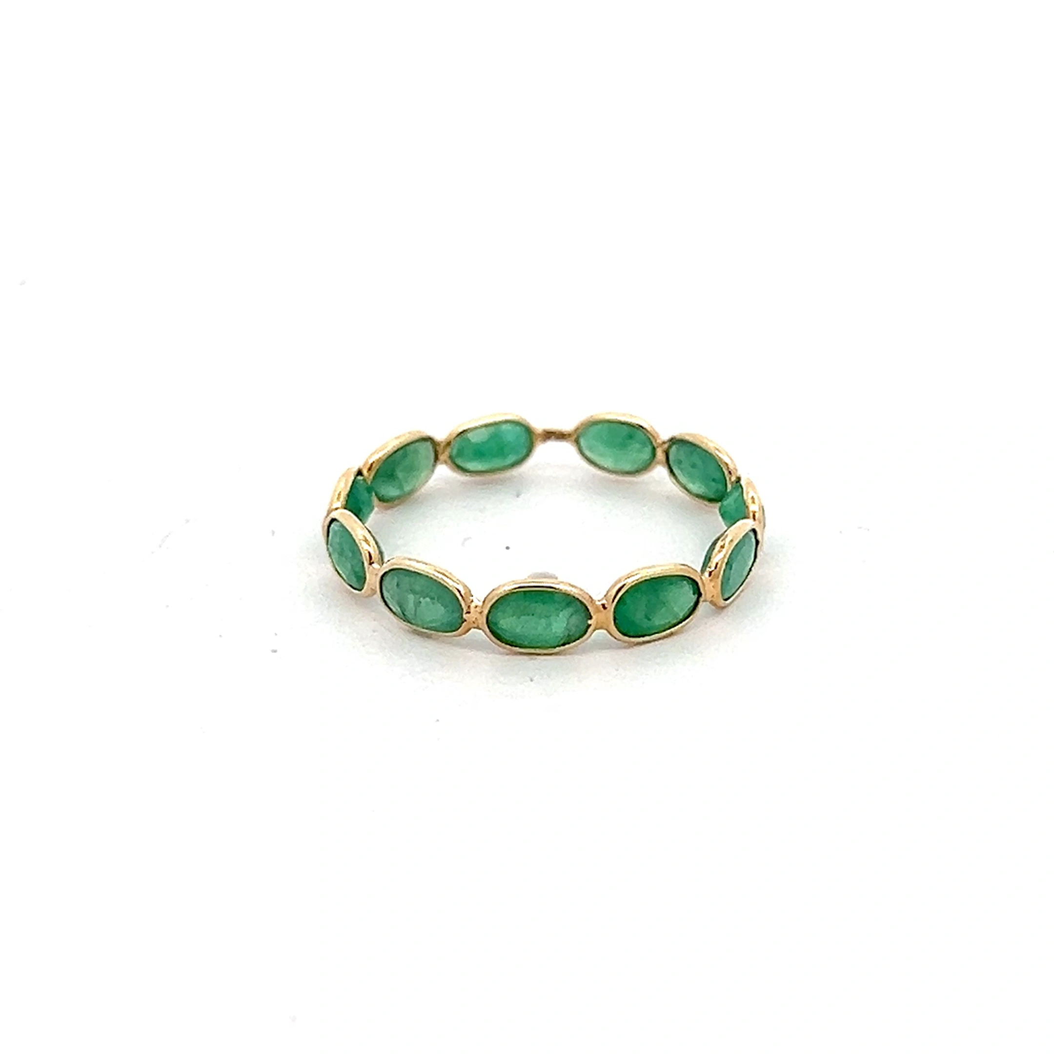 Emerald Oval Eternity Band